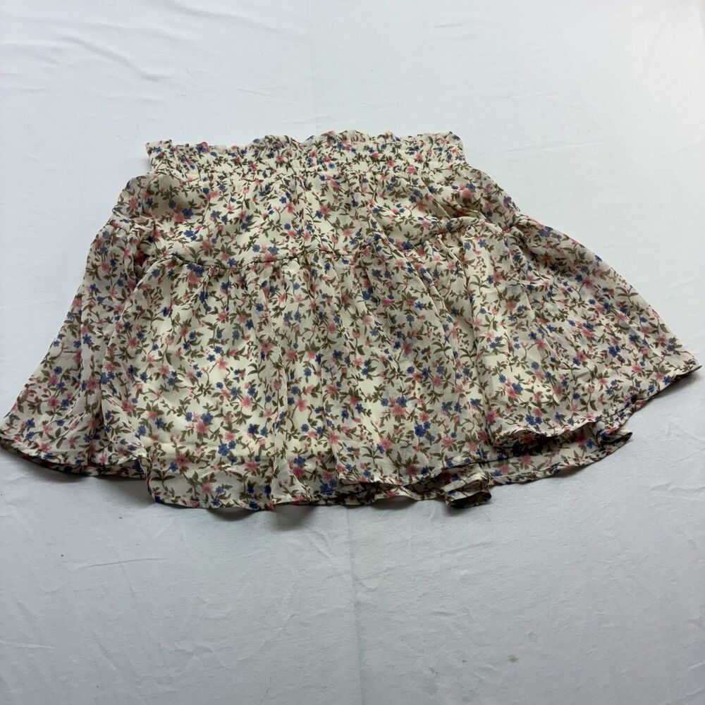B Jewel Ditsy Floral Mini Ruffle Flare Boho Summer Cottagecore Skirt Sz S